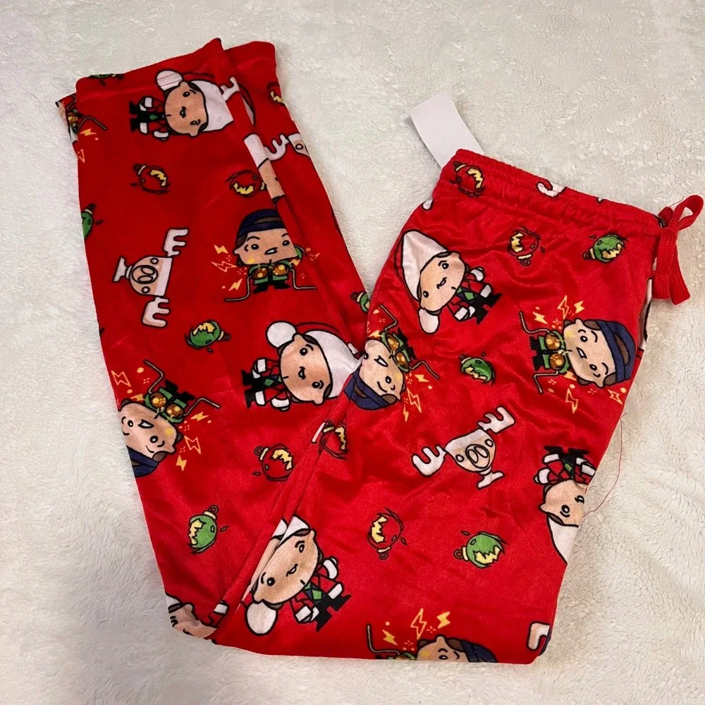 National Lampoons Christmas Vacation Mens Pajama‎ Pants Red Graphic Sleepwear S